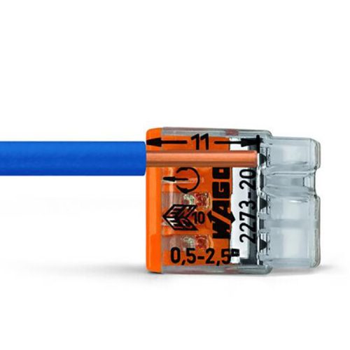 WAGO 2273-203 gyorscsatlakozó beépítési csatlakozó vezetékhez 3x0,5-2,5 mm