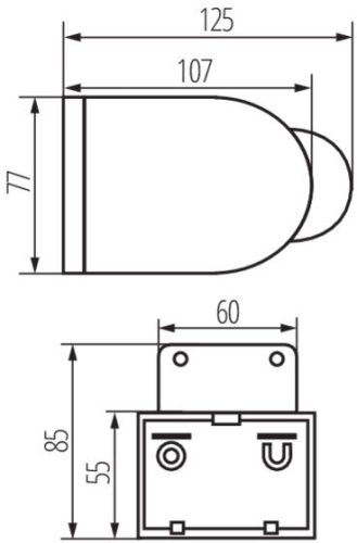 Felületre szerelhető PIR mozgásérzékelő SLICK JQ Black 1200VA IP44 Kanlux