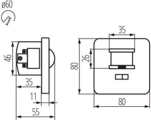 MARID JQ-L mozgásérzékelő fehér 40-500VA IP20 Kanlux