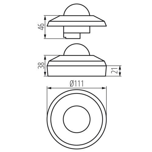 PIR mozgásérzékelő 20m 360° beltéri, felületre szerelhető, fekete SENTO KANLUX