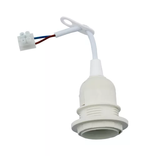 Felújítás építési villanykörte foglalat E27 rögtönzött kábellel és sorkapcsokkal