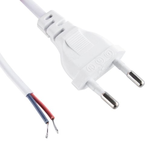 Csatlakozókábel 2m 2x0,5 FEHÉR csatlakozóval