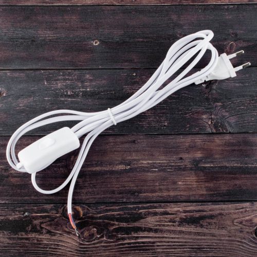 Csatlakozókábel 2,5m 2x0,5 billenőkapcsolóval FEHÉR