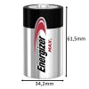 2x ENERGIZER MAX D LR20 MN1300 E95 alkáli elem