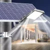 Napelemes LED lámpa Erőteljes 1200W 6500K Kerti Utcai Lámpa IP65 + Távirányító