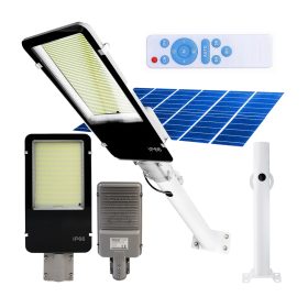   Napelemes LED lámpa Erőteljes 6500K 1500W Kerti Utcai Lámpa IP66 + Távirányító