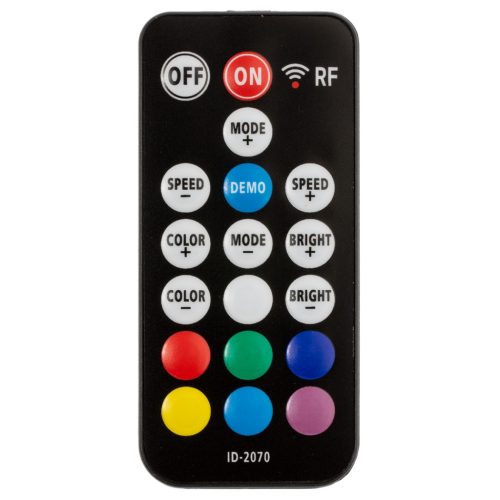 Rádióvezérlő RGB LED szalagokhoz 72W 6A 18 gomb + RF TÁVIRÁNYÍTÓ 5V~24V DC ID-2070 fekete