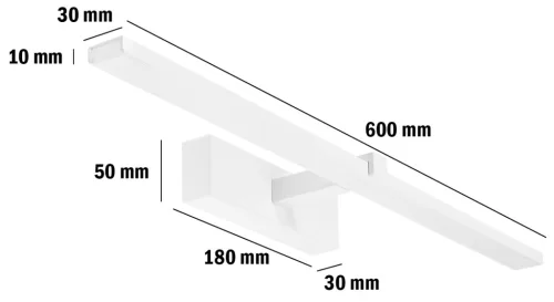 LED fürdőszobai tükörvilágítás 12W 840lm semleges fehér 60 cm
