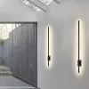 LED oldalfali és mennyezeti lámpa FEKETE Fém 120cm modern stílusú IP54