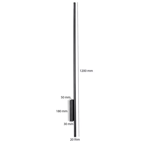 LED oldalfali és mennyezeti lámpa FEKETE Fém 120cm modern stílusú IP54