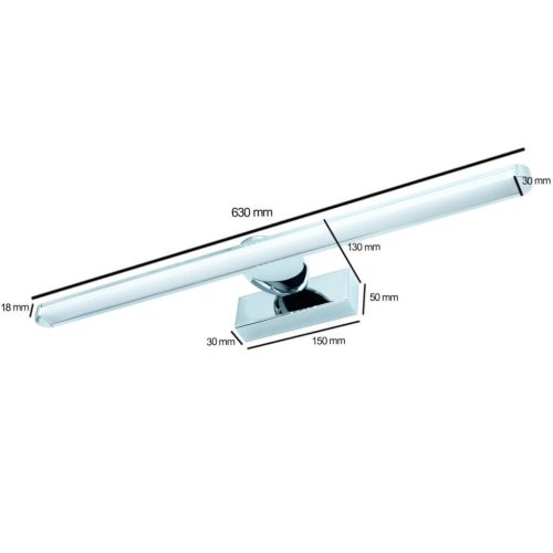 SIRIUS króm LED fali lámpa 12W fali lámpa 60cm Modern ProVero