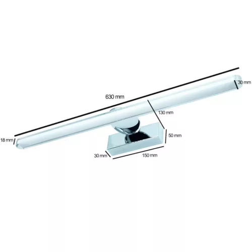 SIRIUS króm LED fali lámpa 12W fali lámpa 60cm Modern ProVero