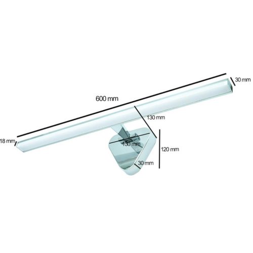 REGULUS króm LED fali lámpa 12W fali lámpa 60cm Modern ProVero