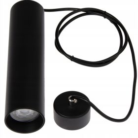   Mennyezeti függőlámpa 1xGU10 CIRUS túlnyúló cső fekete 24cm