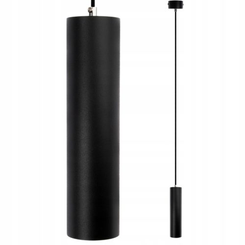 Mennyezeti függőlámpa 1xGU10 CIRUS túlnyúló cső fekete 24cm