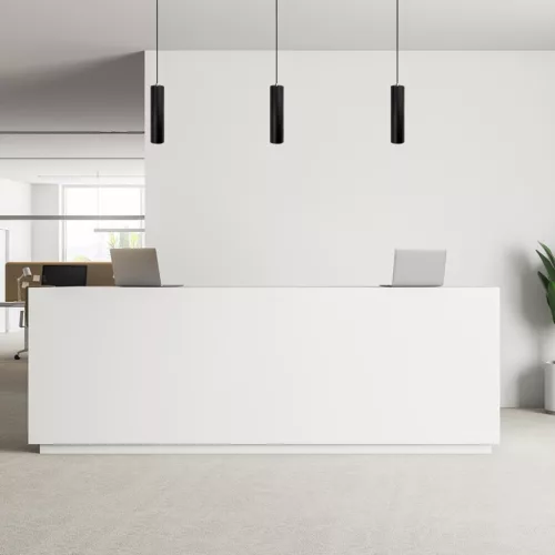 Mennyezeti függőlámpa 1xGU10 CIRUS túlnyúló cső fekete 24cm