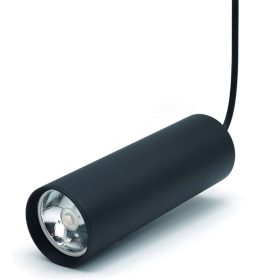   Mennyezeti függő lámpa 1xGU10 CIRUS SLIM túlnyúló cső fekete 27cm