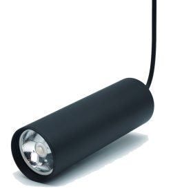   Mennyezeti függő lámpa 1xGU10 CIRUS SLIM túlnyúló cső fekete 29cm