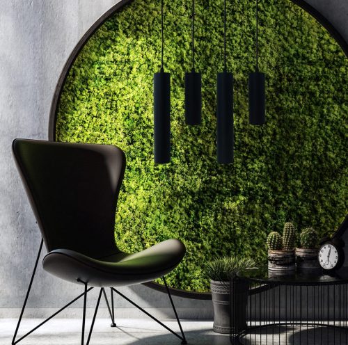 Mennyezeti függő lámpa 1xGU10 CIRUS SLIM túlnyúló cső fekete 29cm