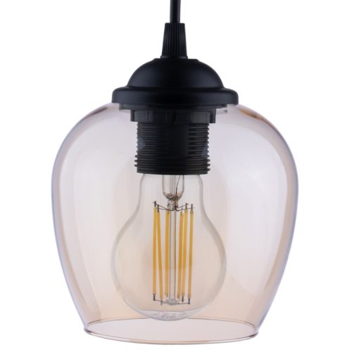 ZWIS függesztett lámpa, mézes üveg, LED-hez 1xE27 LUMILED