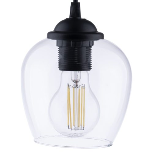 Függesztett lámpa túlnyúló ÜVEG 1x E27 LED 125mm átlátszó