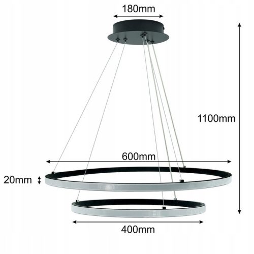 Modern LED csillár függőlámpa 60W 4000K