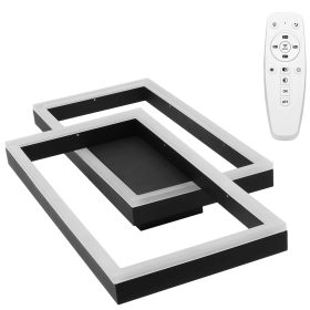   LED csillár mennyezeti lámpa 48W CCT ARTESIA fekete + távirányító