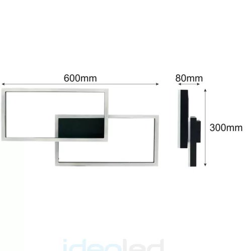 LED csillár mennyezeti lámpa 48W CCT ARTESIA fekete + távirányító
