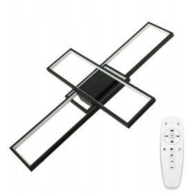   LED csillár mennyezeti lámpa 92W CCT ARTESIA fekete + távirányító