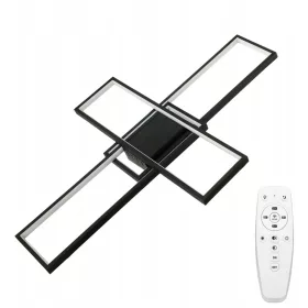   LED csillár mennyezeti lámpa 92W CCT ARTESIA fekete + távirányító
