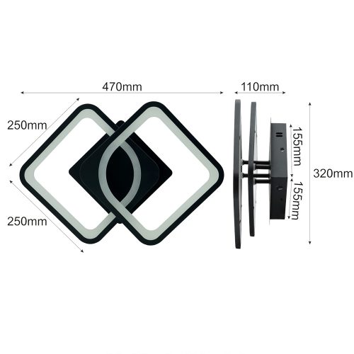 LED mennyezeti lámpa DAYTON 36W 4000K fekete