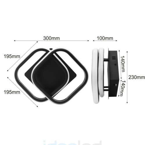 LED mennyezeti lámpa CASPER 24W 4000K Fekete