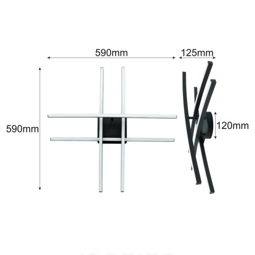 LED mennyezeti lámpa mennyezeti csillár AUSTIN 48W 4000K fekete