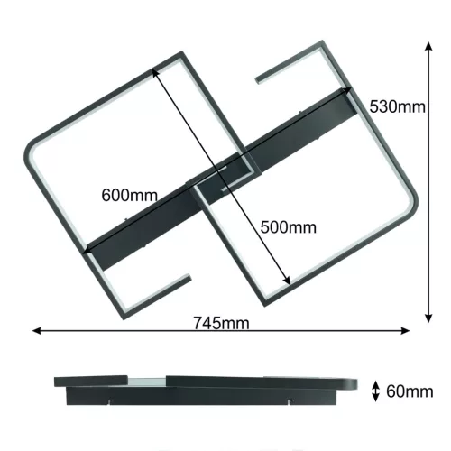 LED mennyezeti lámpa mennyezeti csillár SALEM 48W 4000K 4100lm