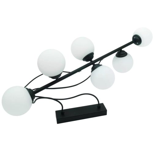 Mennyezeti függesztett lámpa 6xE27 csillár üvegernyők FEKETE PALLE