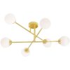 Mennyezeti függesztett lámpa 6xE27 csillár üvegernyők GOLD PALLE