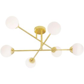   Mennyezeti függesztett lámpa 6xE27 csillár üvegernyők GOLD PALLE