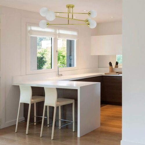 Mennyezeti függesztett lámpa 6xE27 csillár üvegernyők GOLD PALLE