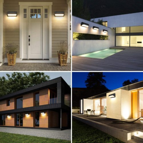 Kerti lámpa Emelet fali lámpa E27 DRACO Fekete