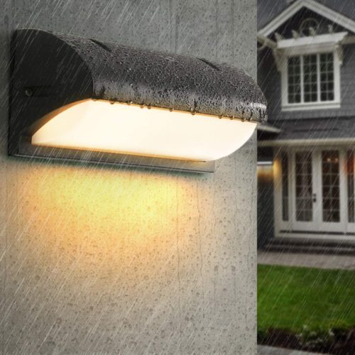 Kerti lámpa E27 DRACO fekete emelőfali lámpa mozgás- és szürkületérzékelővel