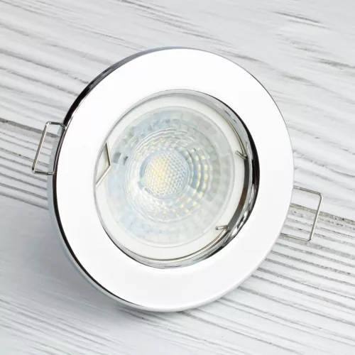 HALOGÉN lámpatest Süllyesztett Fix Kerek Króm GU10 MR16 lap