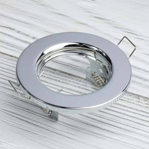 HALOGÉN lámpatest Süllyesztett Fix Kerek Króm GU10 MR16 lap