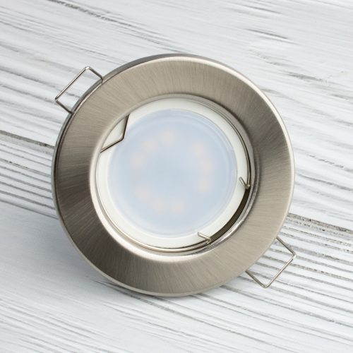 HALOGEN lámpatest Süllyesztett Fix Kerek Szatén GU10 MR16 lap