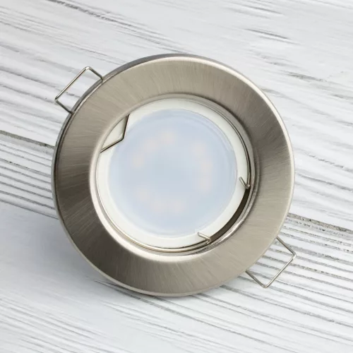 HALOGÉN lámpatest Süllyesztett Fix Kerek Szatén GU10 MR16 lap