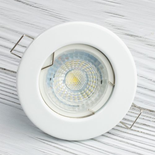 HALOGÉN fixture süllyesztett, rögzített kerek fehér lap GU10 MR16