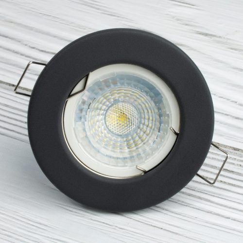 HALOGÉN lámpatest Süllyesztett Fix Kerek Grafit GU10 MR16 lap