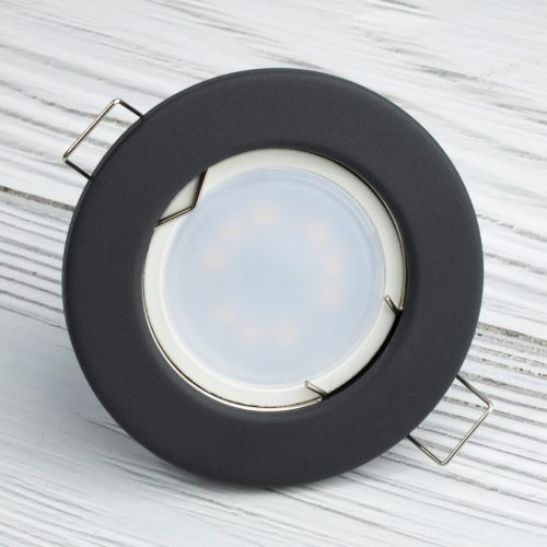 HALOGÉN lámpatest Süllyesztett Fix Kerek Grafit GU10 MR16 lap