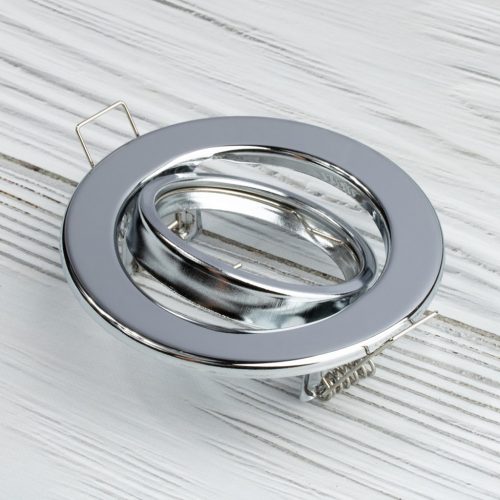 HALOGÉN lámpatest, süllyesztett, mozgatható, kerek, króm, GU10 MR16 lap