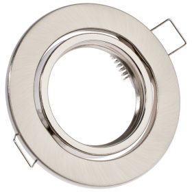   HALOGÉN lámpatest, süllyesztett, mozgatható, kerek, szatén, GU10 MR16 lap