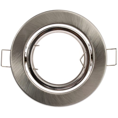 HALOGÉN lámpatest, süllyesztett, mozgatható, kerek, szatén, GU10 MR16 lap